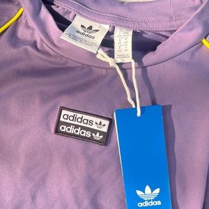 NWT Adidas Crop Tee Tech Purple size medium